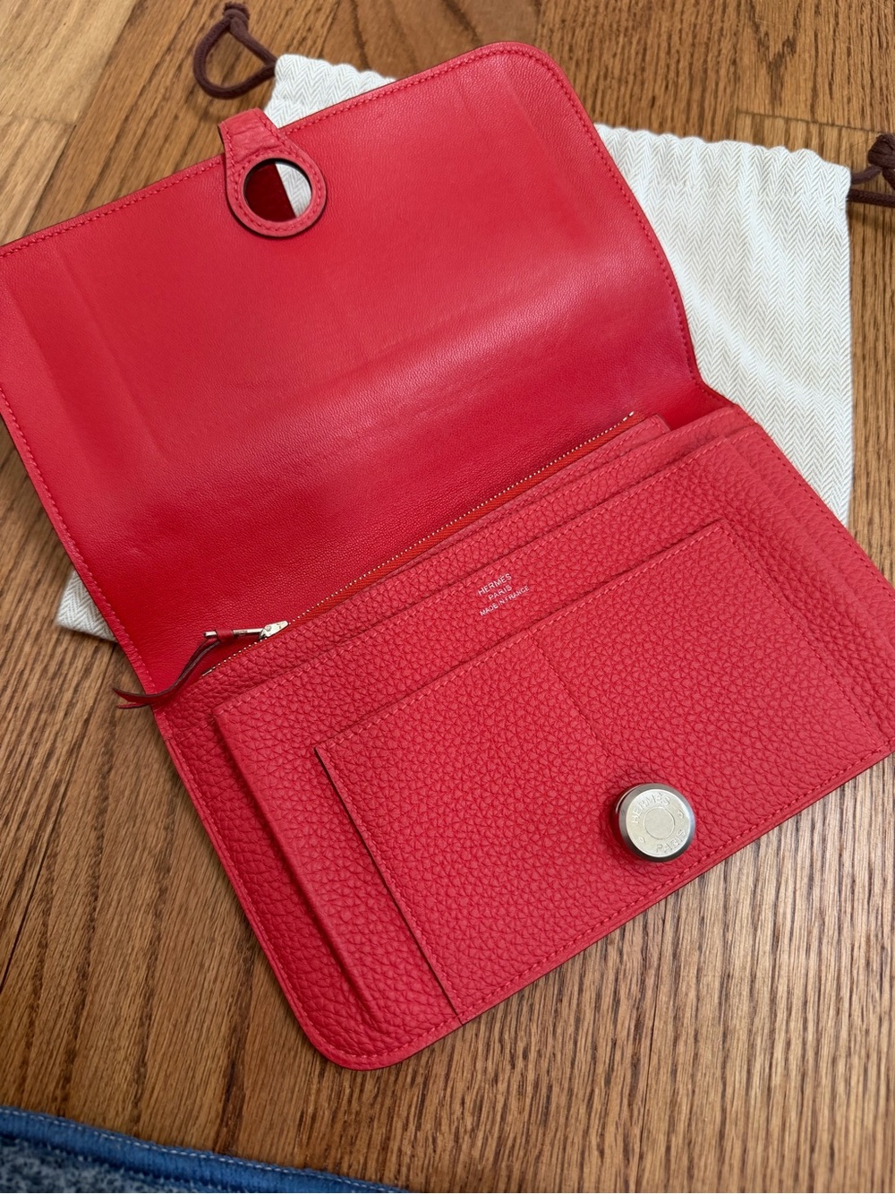 Hermes Red Dogon Duo Wallet - Picture 6 of 9
